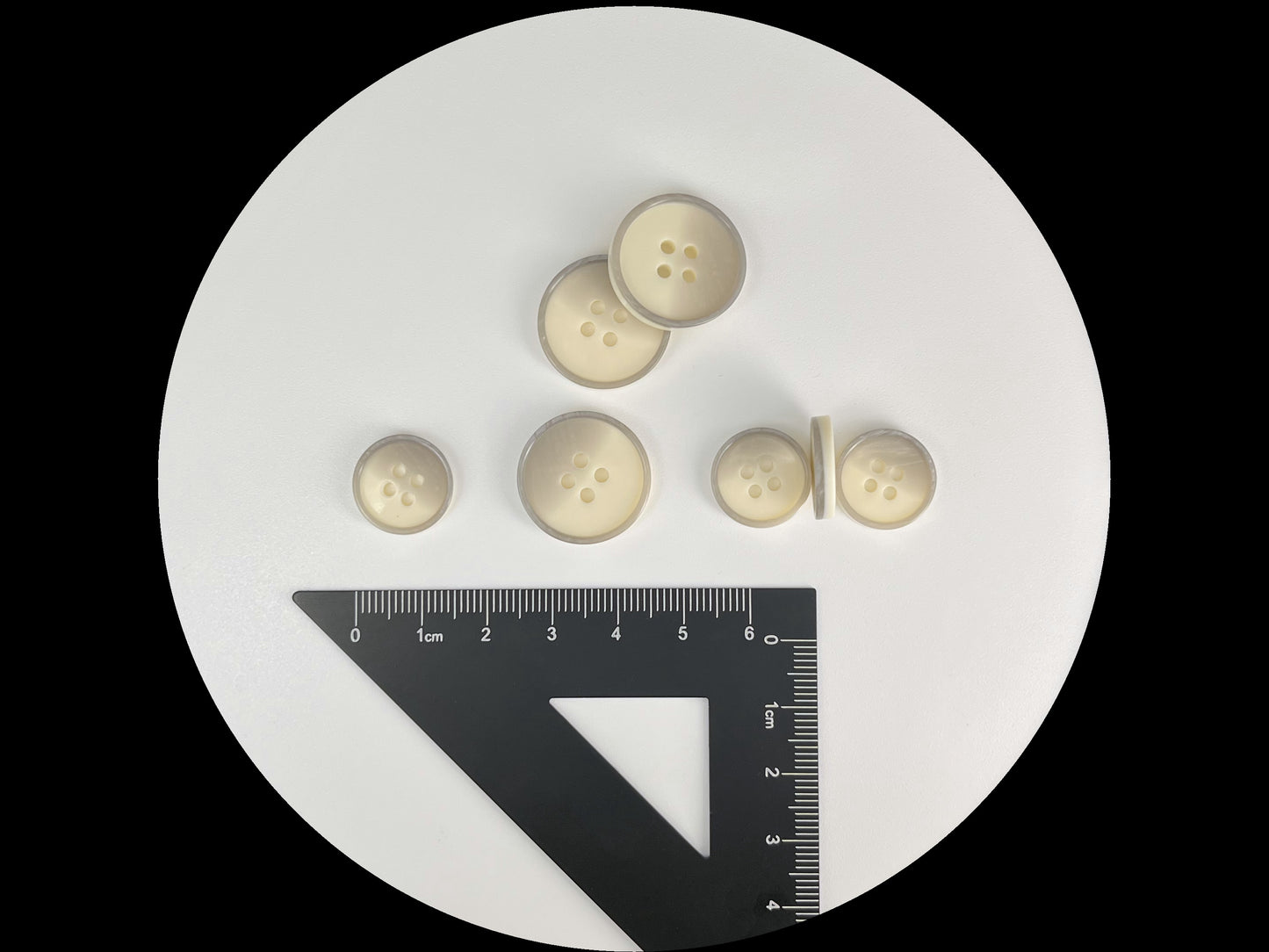 Off-White Pearlized Horn Imitation Buttons, 15mm & 20mm (24L & 32L). 4-Hole Sew On for Suits, Pants, Dresses, Coats, Jackets & Sweaters
