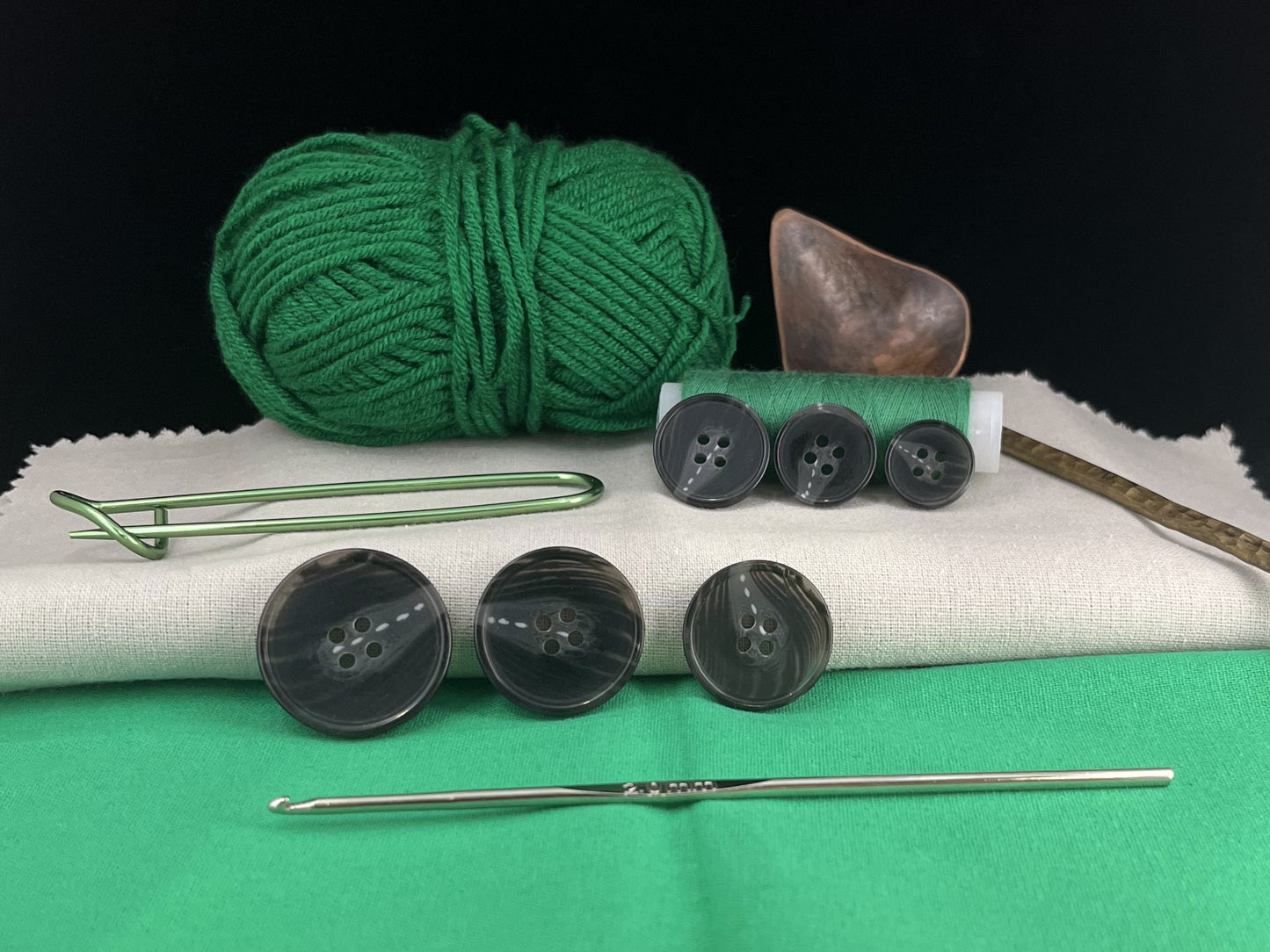 Black Horn Imitation Resin Buttons, 15-28mm (24L-44L). 4-Hole Sew On for Suits, Pants, Dresses, Coats, Jackets & Sweaters