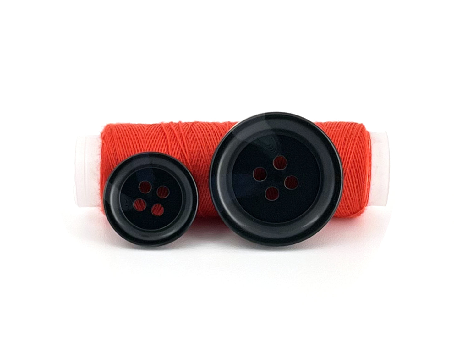 Black Horn Imitation Resin Buttons, 18mm & 25mm (28L & 40L). 4-Hole Sew On for Suits, Pants, Dresses, Coats, Jackets & Sweaters