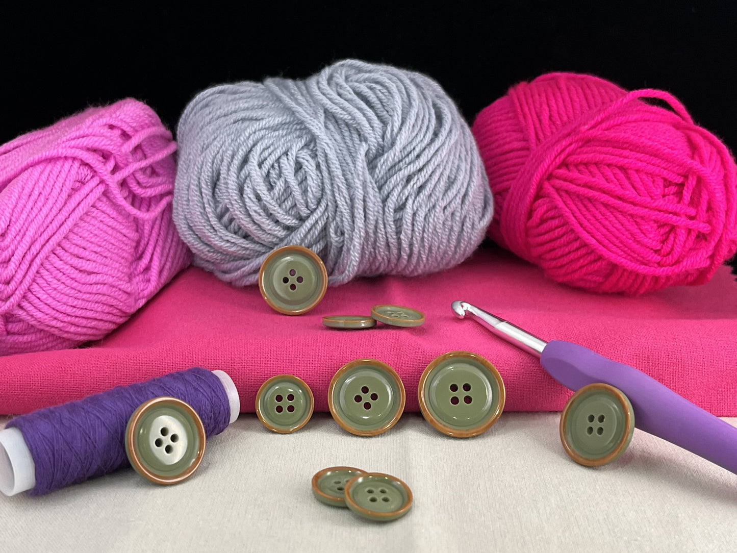 Sage Green with Brown Rim Two Tone Buttons, 15mm-23mm (24L-36L). 4-Hole Sew On for Suits, Pants, Dresses, Coats, Jackets & Sweaters