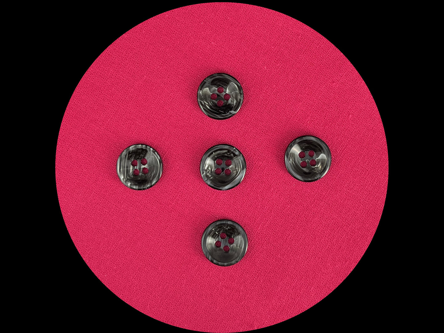 Black Pearl Imitation Buttons, 11.5mm & 15mm (18L & 24L), Neutral & Dark Tones 4-Hole Sew On for Shirts, Pants, Blouses, Dresses & Crafts
