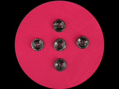 Black Pearl Imitation Buttons, 11.5mm & 15mm (18L & 24L), Neutral & Dark Tones 4-Hole Sew On for Shirts, Pants, Blouses, Dresses & Crafts