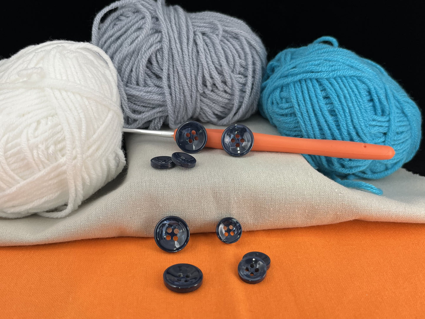 Dark Blue Pearl Imitation Buttons, 11.5mm & 15mm (18L & 24L), Neutral & Dark Tones 4-Hole Sew On for Shirts, Pants, Blouses, Dresses & Craft