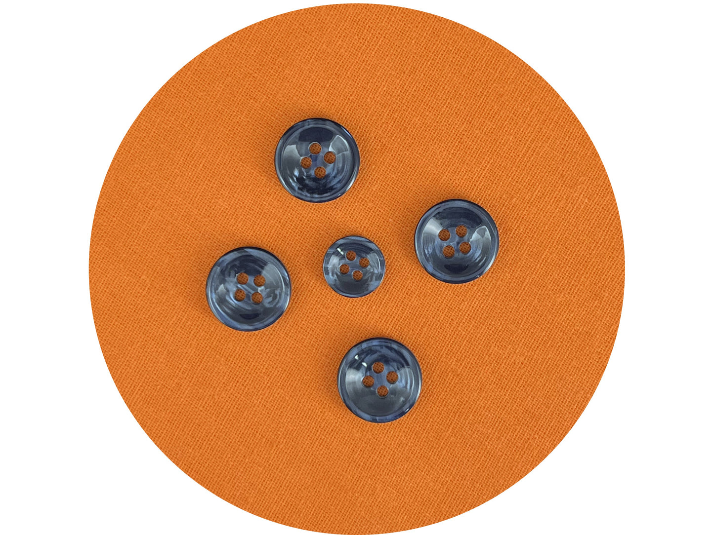 Dark Blue Pearl Imitation Buttons, 11.5mm & 15mm (18L & 24L), Neutral & Dark Tones 4-Hole Sew On for Shirts, Pants, Blouses, Dresses & Craft