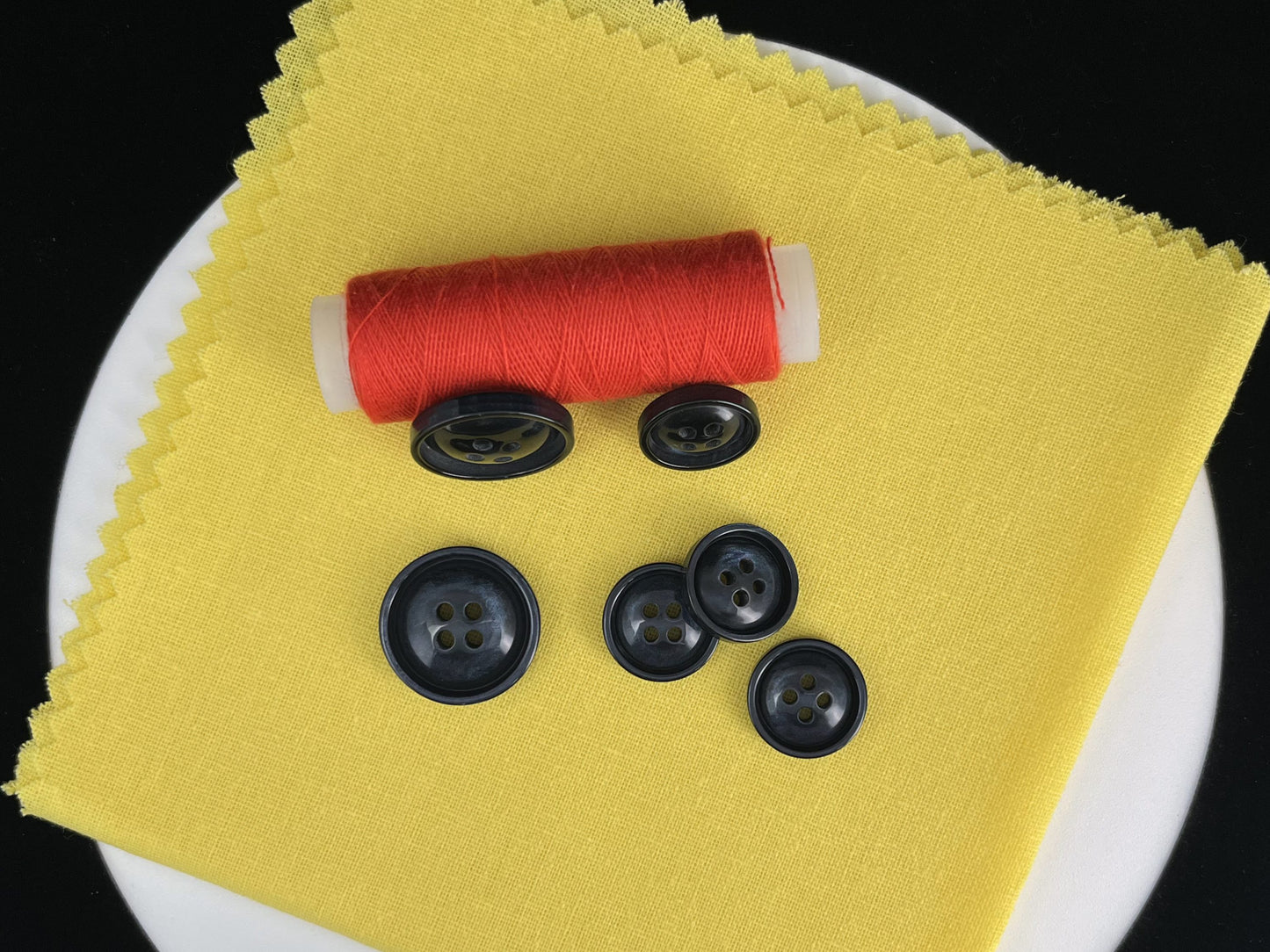 Dark Blue Vintage Look Pearl Imitation Buttons, 15mm & 20mm (24L & 32L). 4-Hole Sew On for Suits, Pants, Dresses, Coats, Jackets & Sweaters