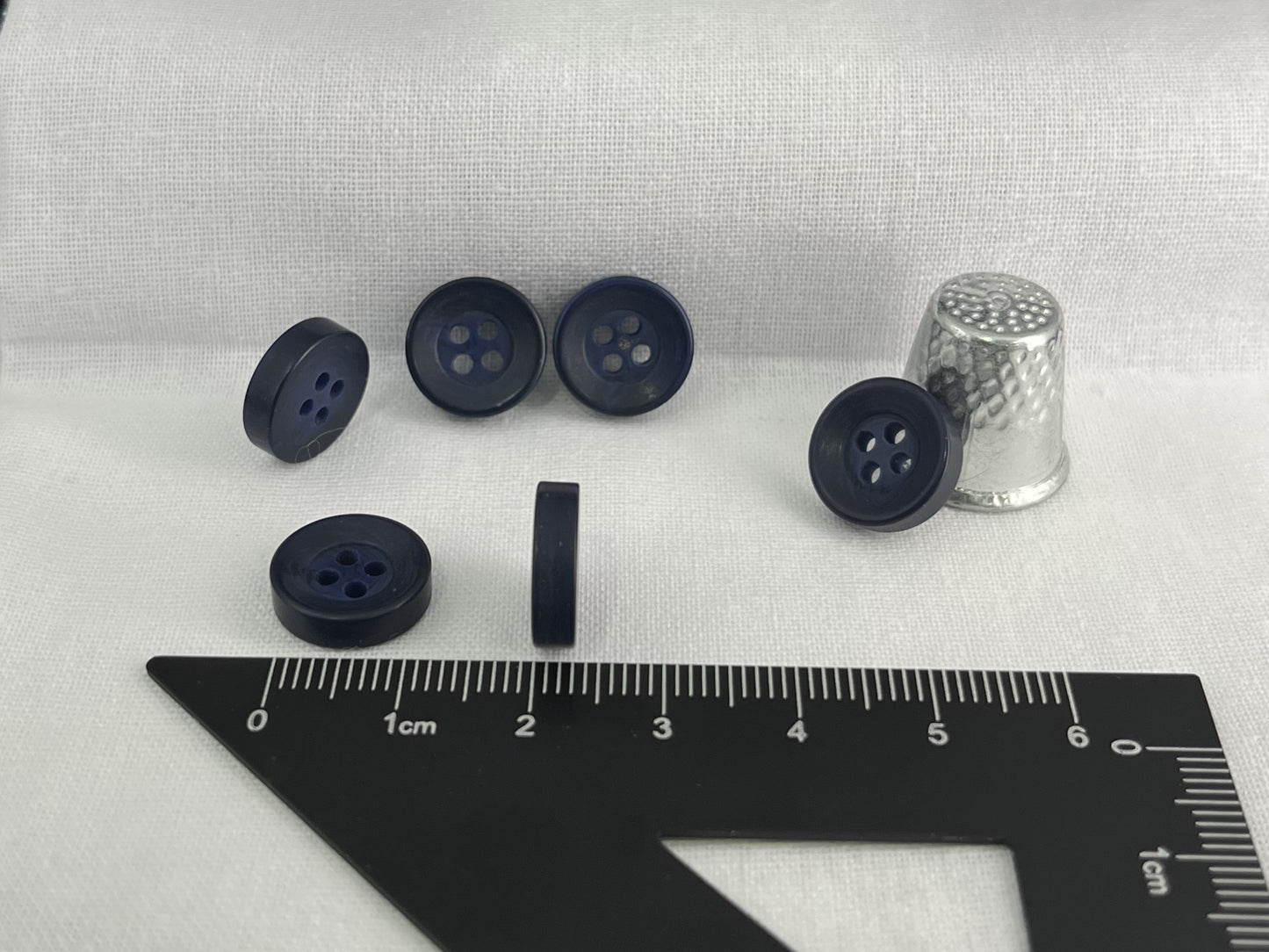 Navy Blue Corozo Imitation Buttons, Recycled Plastic, 12.7mm (20L). 4-Hole Sew On for Shirts, Blouses, Kids Clothes, Apparel, Sewing, Crafts