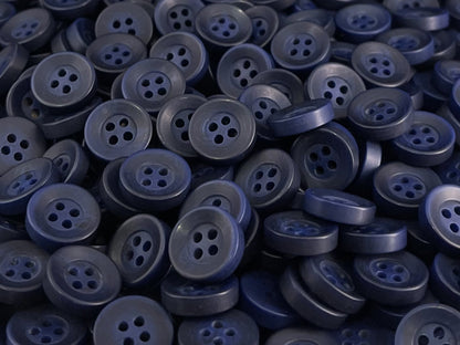 Navy Blue Corozo Imitation Buttons, Recycled Plastic, 12.7mm (20L). 4-Hole Sew On for Shirts, Blouses, Kids Clothes, Apparel, Sewing, Crafts