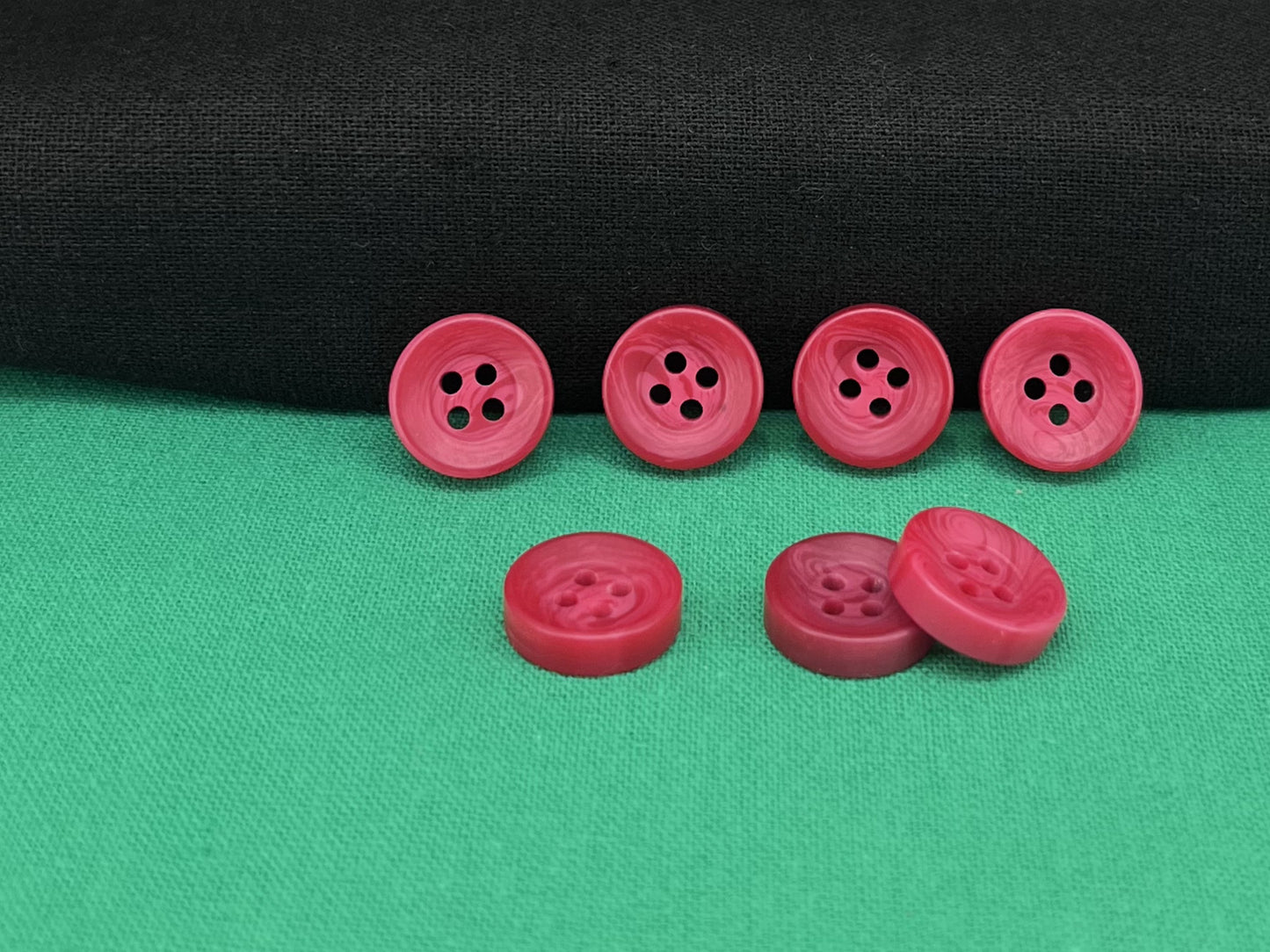 Cherry Red Corozo Imitation Buttons, 12.7mm (20L). 4-Hole Sew On for Shirts, Blouses, Kids clothes, Apparel, Sewing