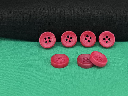 Cherry Red Corozo Imitation Buttons, 12.7mm (20L). 4-Hole Sew On for Shirts, Blouses, Kids clothes, Apparel, Sewing