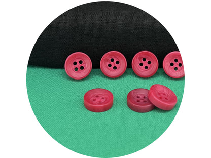 Cherry Red Corozo Imitation Buttons, 12.7mm (20L). 4-Hole Sew On for Shirts, Blouses, Kids clothes, Apparel, Sewing