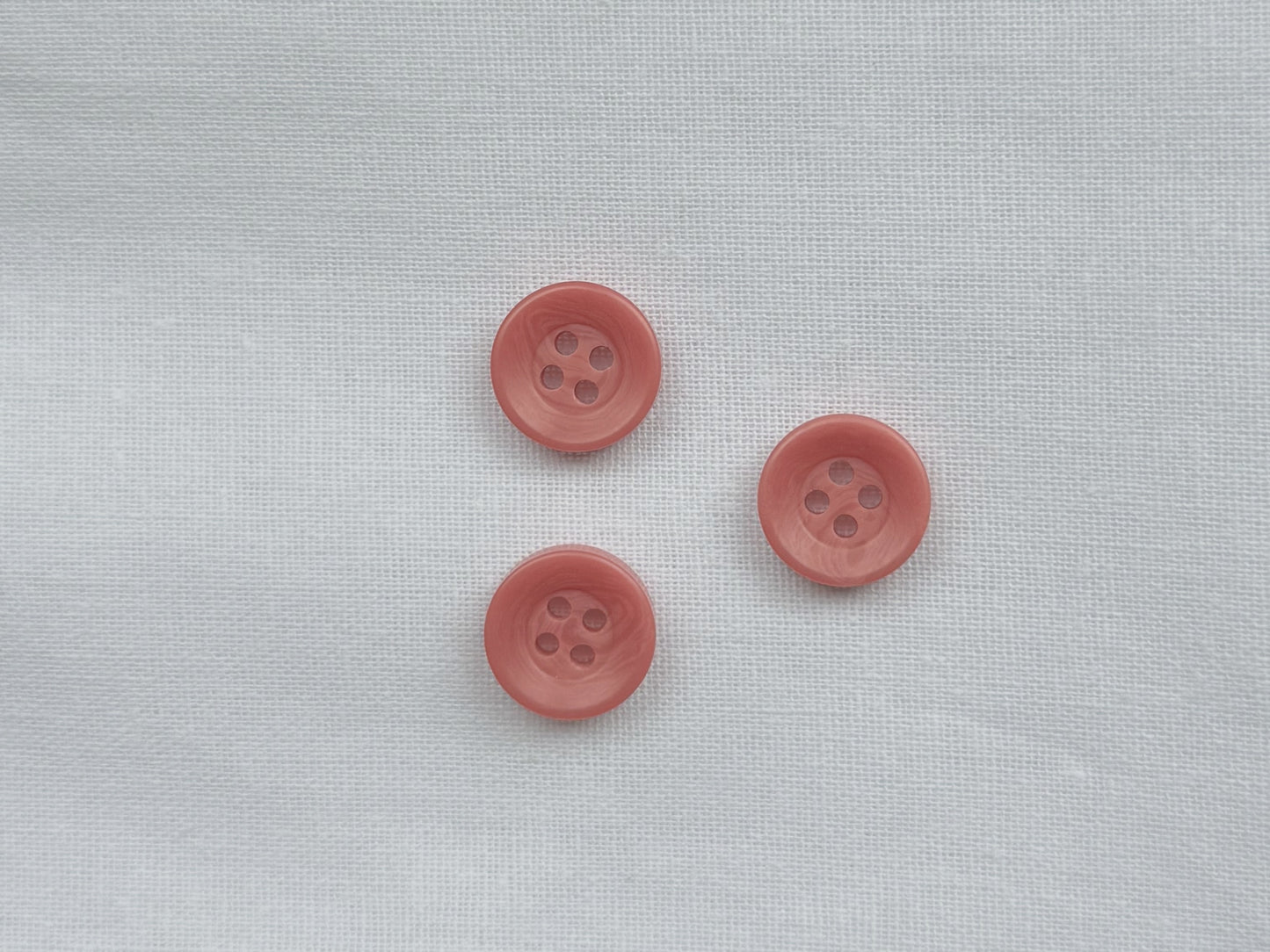Rust Pink Corozo Imitation Buttons, Recycled Plastic, 12.7mm (20L). 4-Hole Sew On for Shirts, Blouses, Kids Clothes, Apparel, Sewing, Crafts
