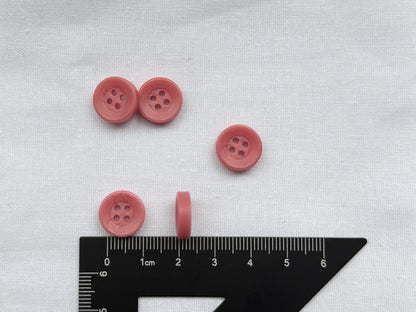 Rust Pink Corozo Imitation Buttons, Recycled Plastic, 12.7mm (20L). 4-Hole Sew On for Shirts, Blouses, Kids Clothes, Apparel, Sewing, Crafts