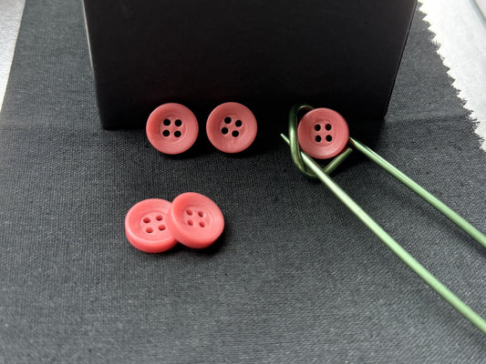 Rust Pink Corozo Imitation Buttons, Recycled Plastic, 12.7mm (20L). 4-Hole Sew On for Shirts, Blouses, Kids Clothes, Apparel, Sewing, Crafts