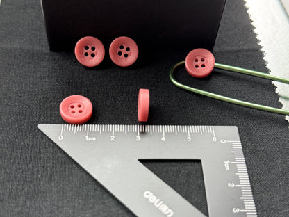 Rust Pink Corozo Imitation Buttons, Recycled Plastic, 12.7mm (20L). 4-Hole Sew On for Shirts, Blouses, Kids Clothes, Apparel, Sewing, Crafts