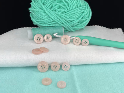Pink Pearl Imitation Buttons, Recycled Plastic, 11.5mm-15mm (18L-24L), 4-Hole Sew On for Shirts, Pants, Blouses, Dresses & Craft projects