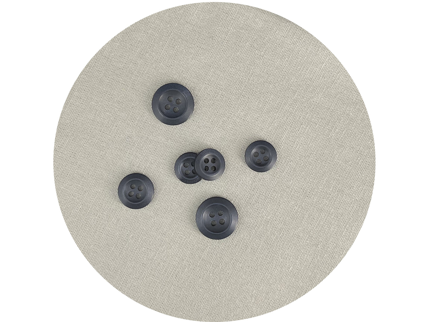 Navy Blue Pearl Imitation Buttons, Recycled Plastic, 11.5mm-15mm (18L-24L), 4-Hole Sew On for Shirts, Pants, Blouses, Dresses & Crafts