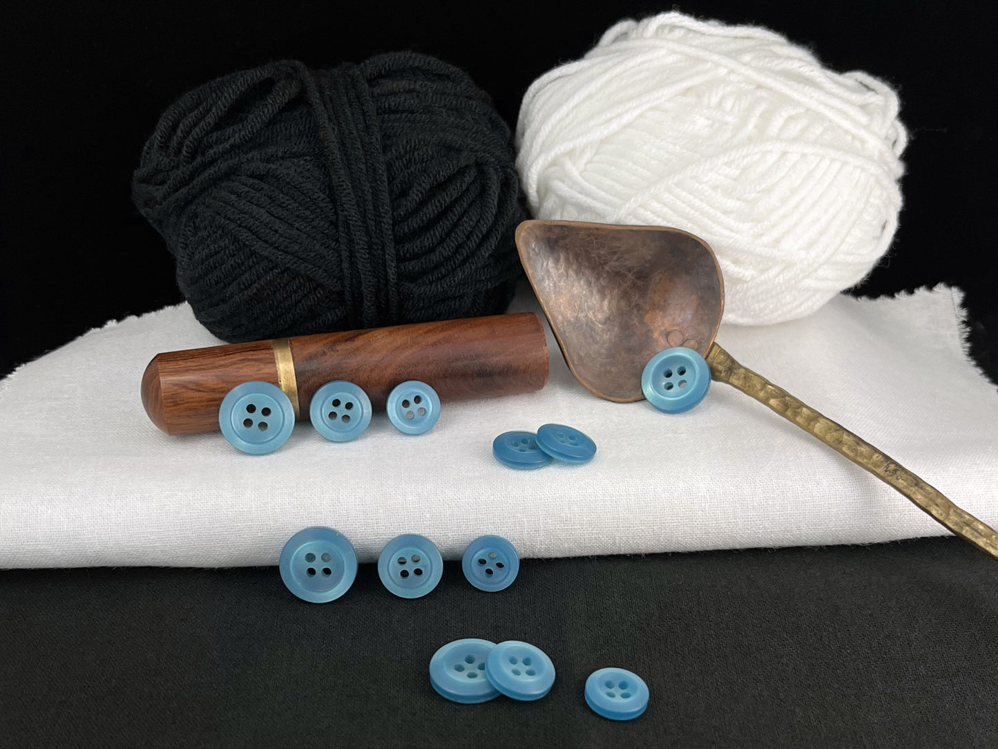 Light Blue Pearl Imitation Buttons, Recycled Plastic, 11.5mm-15mm (18L-24L), 4-Hole Sew On for Shirts, Pants, Blouses, Dresses & Crafts