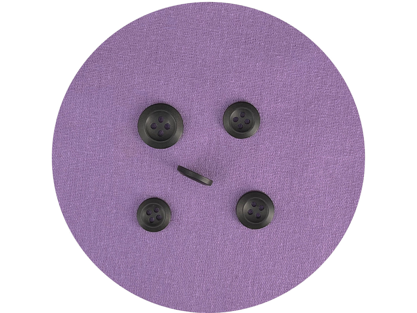 Black Pearl Imitation Buttons, Recycled Plastic, 11.5mm-15mm (18L-24L), 4-Hole Sew On for Shirts, Pants, Blouses, Dresses & Crafts