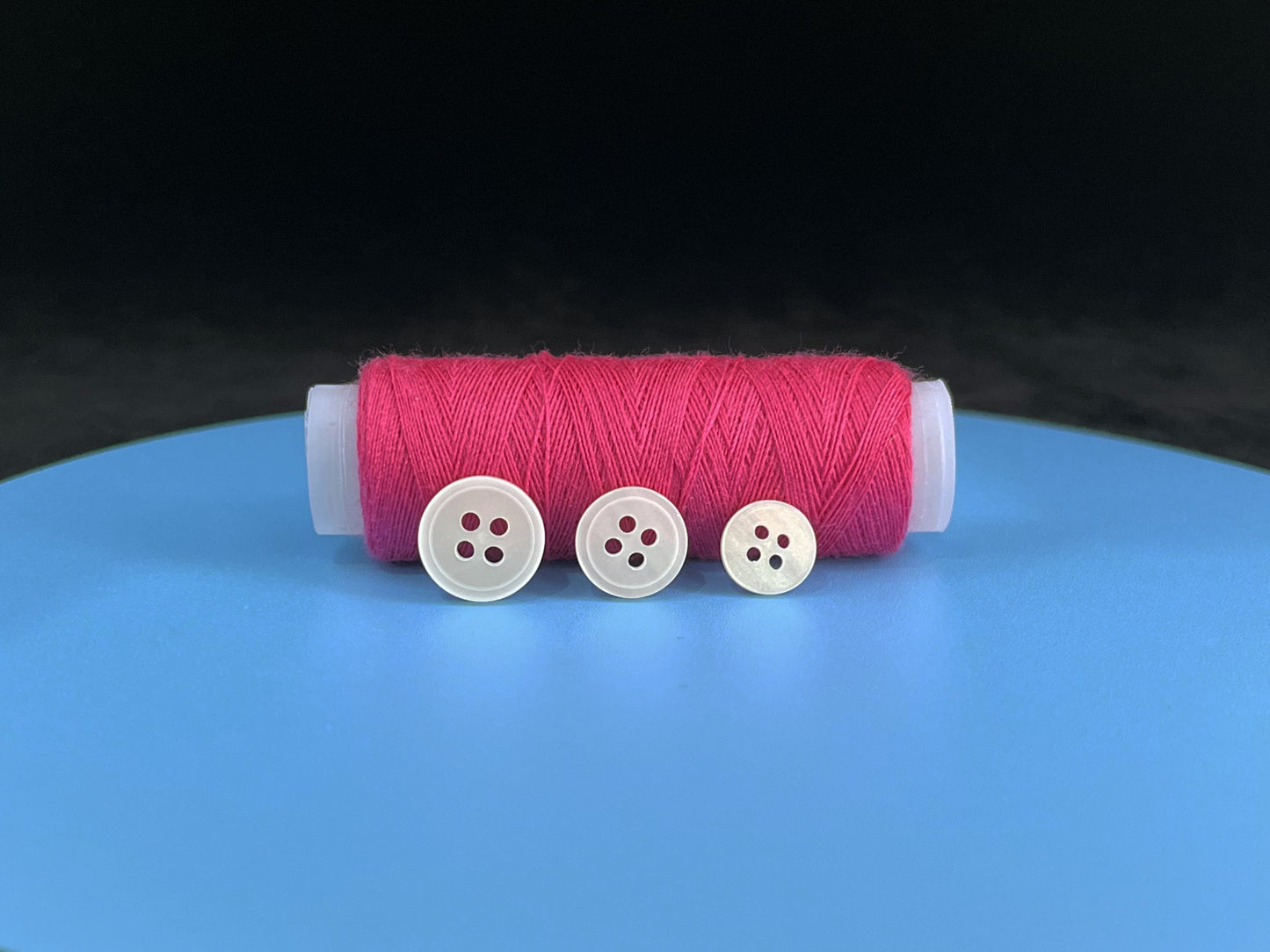White Rimmed Pearl Imitation Buttons with Beautiful Effect, 9mm-11.5mm (14L-18L). 4-Hole Sew On for Shirts, Blouses & Apparel
