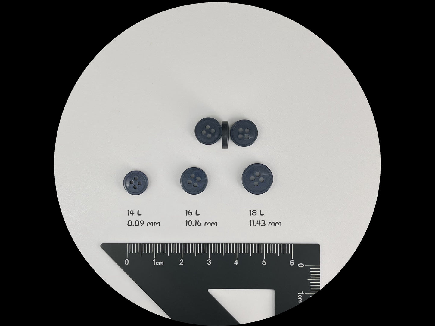 Blue Rimmed Pearl Imitation Buttons with Beautiful Effect, 9mm-11.5mm (14L-18L). 4-Hole Sew On for Shirts, Blouses & Apparel