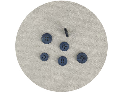Blue Rimmed Pearl Imitation Buttons with Beautiful Effect, 9mm-11.5mm (14L-18L). 4-Hole Sew On for Shirts, Blouses & Apparel