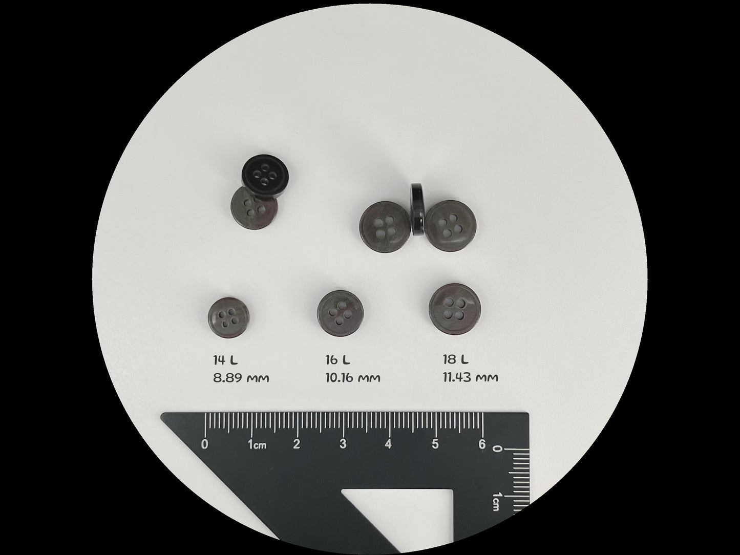 Silver Grey Rimmed Pearl Imitation Buttons with Beautiful Effect, 9mm-11.5mm (14L-18L). 4-Hole Sew On for Shirts, Blouses & Apparel