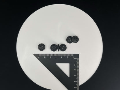 Premium Black Buttons, Recycled Plastic, 12.7mm (20L). 4-Hole Sew On for Shirts, Pants, Blouses, Dresses, Skirts, Apparel, Kids Clothes
