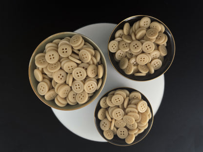 Premium Cream Buttons, Recycled Plastic, 12.7mm (20L). 4-Hole Sew On for Shirts, Pants, Blouses, Dresses, Skirts, Apparel, Crafts