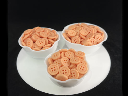 Premium Apricot Buttons, Recycled Plastic, 12.7mm (20L). 4-Hole Sew On for Shirts, Pants, Blouses, Dresses, Skirts, Apparel, Kids Clothes