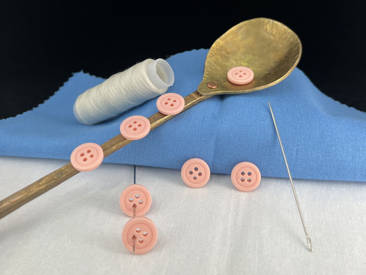 Pastel Pink Buttons, Recycled Plastic, 12.7mm (20L). 4-Hole Sew On for Shirts, Pants, Blouses, Dresses, Skirts, Apparel, Kids Clothes