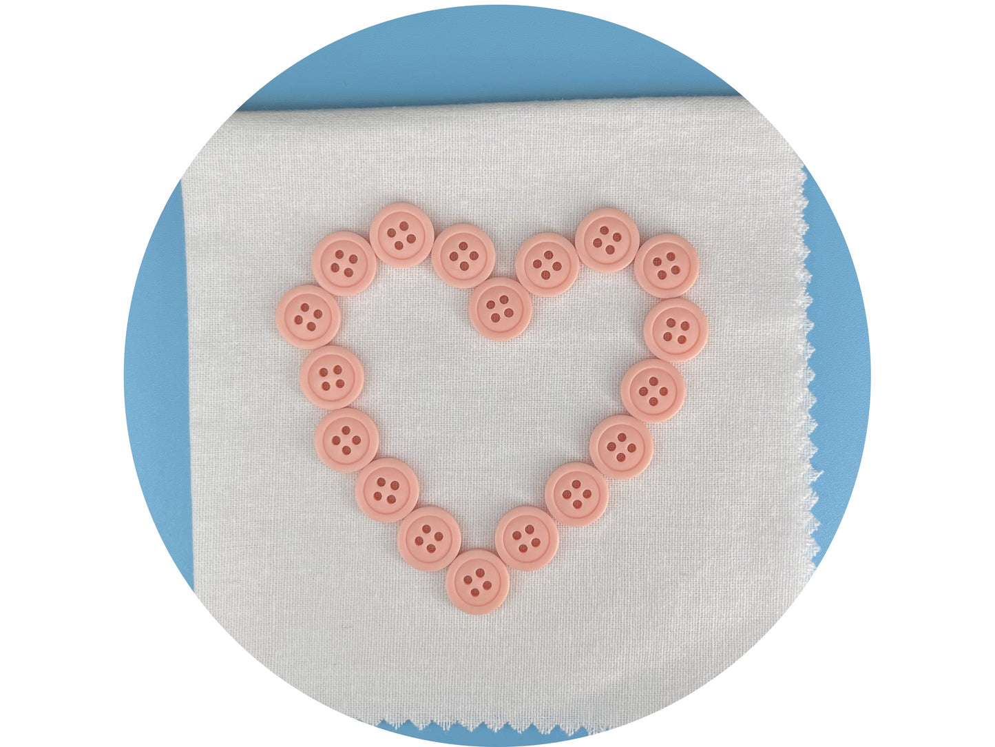 Pastel Pink Buttons, Recycled Plastic, 12.7mm (20L). 4-Hole Sew On for Shirts, Pants, Blouses, Dresses, Skirts, Apparel, Kids Clothes