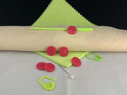 Vibrant Red Buttons, Recycled Plastic, 12.7mm (20L). 4-Hole Sew On for Shirts, Pants, Blouses, Dresses, Skirts, Apparel, Kids Clothes
