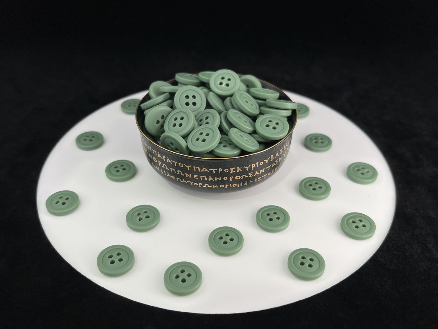Premium Green Buttons, Recycled Plastic, 12.7mm (20L). 4-Hole Sew On for Shirts, Pants, Blouses, Dresses, Skirts, Apparel, Kids Clothes