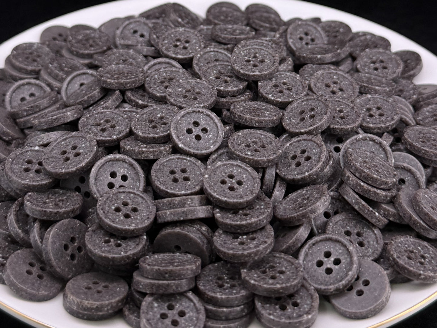 Coffee Brown Stone Imitation Buttons, 10-20mm (16L-32L). Recycled Plastic, 4-Hole Sew On for Shirts, Pants, Dresses, Coats, Jackets
