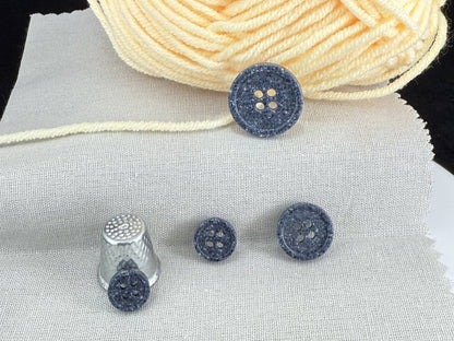 Navy Blue Stone Imitation Buttons, 10-20mm (16L-32L). Recycled Plastic, 4-Hole Sew On for Shirts, Pants, Dresses, Coats, Jackets