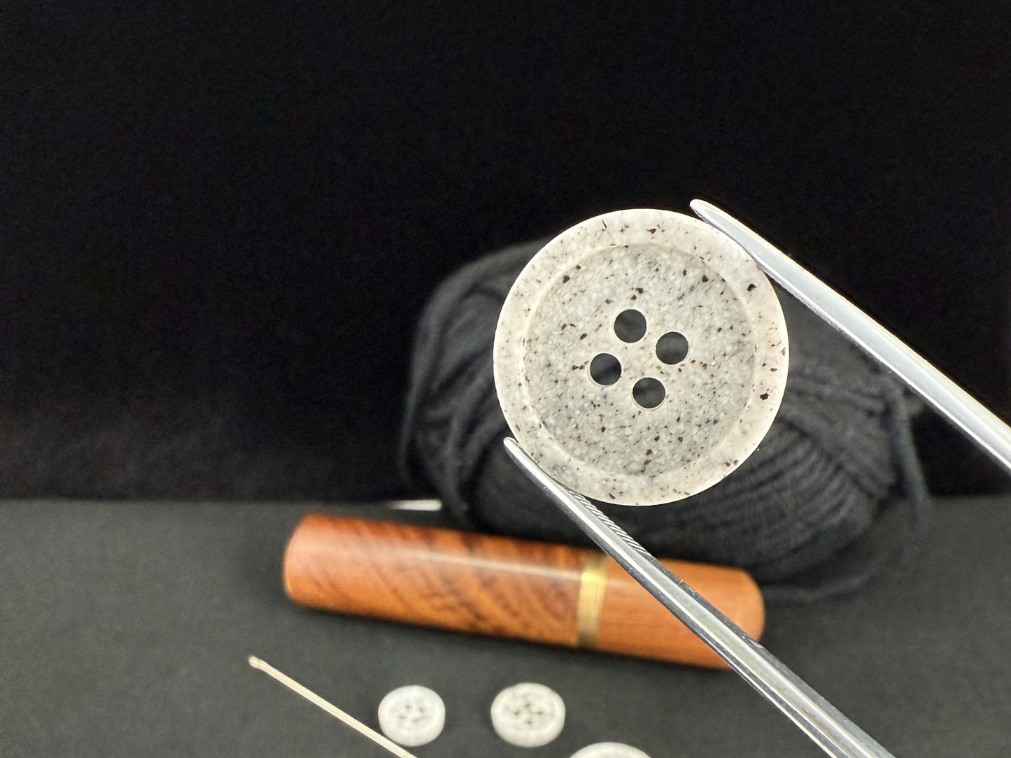 Light Grey Stone Imitation Buttons, 10-20mm (16L-32L). Recycled Plastic, 4-Hole Sew On for Shirts, Pants, Dresses, Coats, Jackets