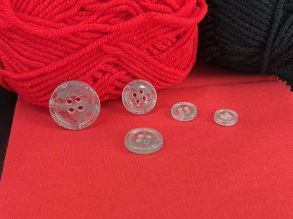 Grey Marbled Pattern Buttons, Multi-Colored. 10-20mm (16L-32L). Recycled Plastic, 4-Hole Sew On for Shirts, Dresses, Coats, Jackets