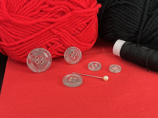 Grey Marbled Pattern Buttons, Multi-Colored. 10-20mm (16L-32L). Recycled Plastic, 4-Hole Sew On for Shirts, Dresses, Coats, Jackets
