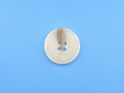 Natural Cream Horn Imitation Buttons, 15-25mm (24L-40L). 4-Hole Sew On for Pants, Dresses, Coats, Jackets, Sweaters & Crafts