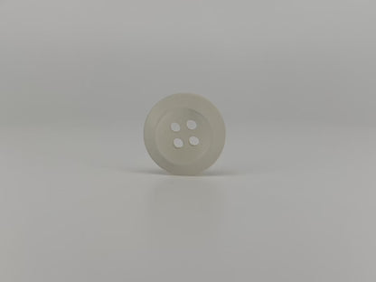 White Pearl Imitation Buttons, Recycled Plastic, 11.5mm-15mm (18L-24L), 4-Hole Sew On for Shirts, Pants, Blouses, Dresses & Craft projects