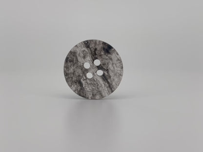 Black Marbled Pattern Buttons, Multi-Colored. 10-20mm (16L-32L). Recycled Plastic, 4-Hole Sew On for Shirts, Dresses, Coats, Jackets