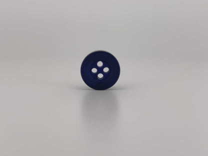 Navy Blue Corozo Imitation Buttons, Recycled Plastic, 12.7mm (20L). 4-Hole Sew On for Shirts, Blouses, Kids Clothes, Apparel, Sewing, Crafts