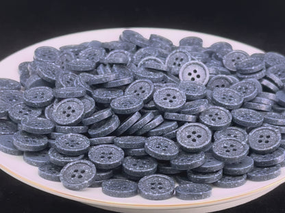 Navy Blue Stone Imitation Buttons, 10-20mm (16L-32L). Recycled Plastic, 4-Hole Sew On for Shirts, Pants, Dresses, Coats, Jackets