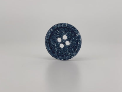 Navy Blue Stone Imitation Buttons, 10-20mm (16L-32L). Recycled Plastic, 4-Hole Sew On for Shirts, Pants, Dresses, Coats, Jackets