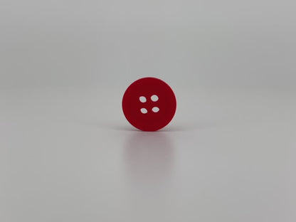 Vibrant Red Buttons, Recycled Plastic, 12.7mm (20L). 4-Hole Sew On for Shirts, Pants, Blouses, Dresses, Skirts, Apparel, Kids Clothes