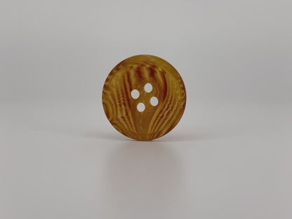 Brown Horn Imitation Resin Buttons, 15-28mm (24L-44L). 4-Hole Sew On for Suits, Pants, Dresses, Coats, Jackets & Sweaters