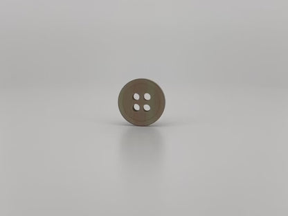 Beige Rimmed Pearl Imitation Buttons with Beautiful Effect, 9mm-11.5mm (14L-18L). 4-Hole Sew On for Shirts, Blouses & Apparel
