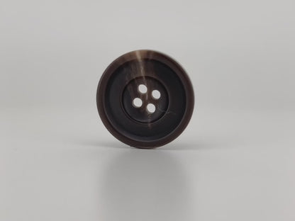 Dark Brown Burned Horn Imitation Buttons, 15-25mm (24L-40L). 4-Hole Sew On for Pants, Dresses, Coats, Jackets, Sweaters & Crafts
