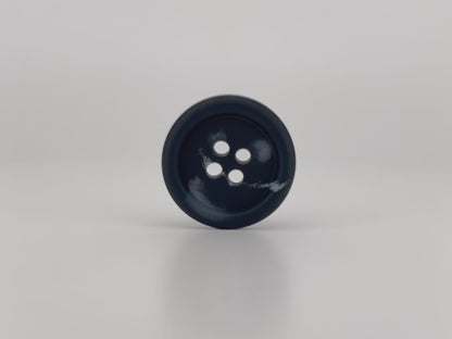 Black Horn Imitation Buttons, Two Tones, 15-25mm (24L-40L). 4-Hole Sew On for Suits, Pants, Dresses, Coats, Jackets, Sweaters