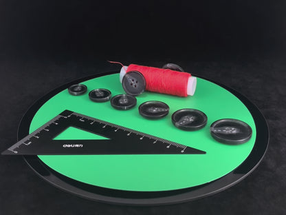 Black Horn Imitation Resin Buttons, 15-28mm (24L-44L). 4-Hole Sew On for Suits, Pants, Dresses, Coats, Jackets & Sweaters